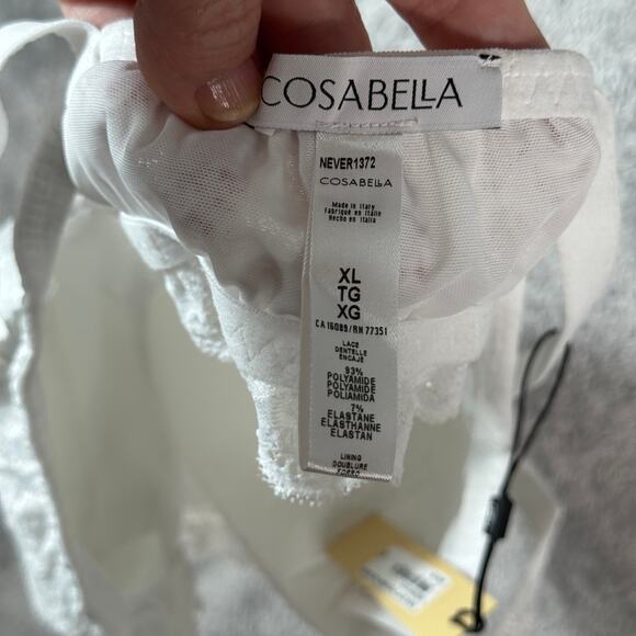 Cosabella NWT White Never Say Never Sweetie Padded Bralette XL - Picture 7 of 8